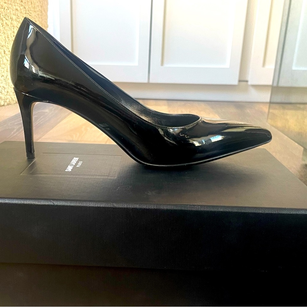 Saint Laurent Patent Leather Pumps, 2.6 inch heel, size 8.5